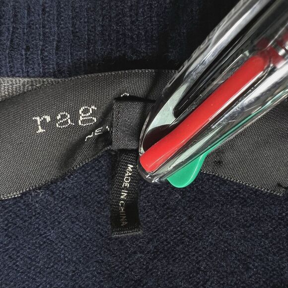 Rag & Bone Merino Wool Crewneck Sweater Arm Lt Color Block Size Medium Navy Blue - Picture 5 of 13